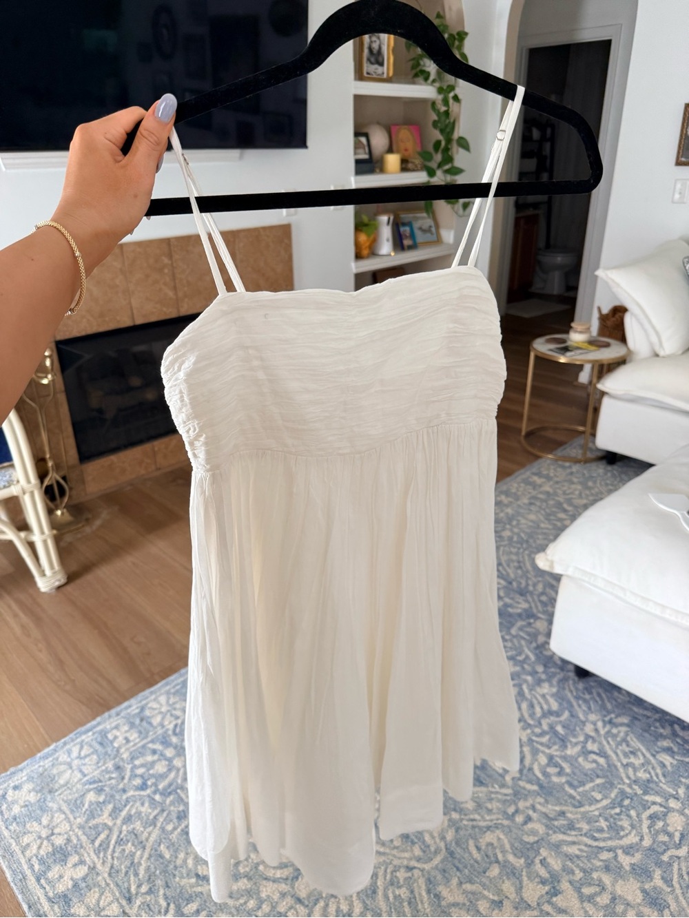 White Linen Anthropologie Dress - Picture 2 of 5